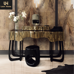 Modern Luxury Design Living Room Furniture Durable Stainless <strong>Steel</strong> Black and Gold Metal <strong>Frame</strong> Console <strong>Table</strong> - Product Image 3