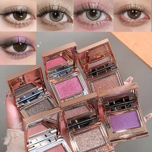 Paleta de Sombras de Ojos de un Solo Color de Larga Duración, 6 Colores con Brillo Perlado, Polvo Brillante con Efecto Piedra Preciosa, Dropshipping - Product Image 1