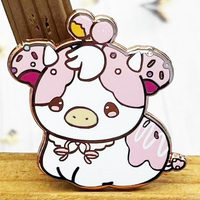 Épinglette en métal personnalisée au design de dessin animé, style mignon, émail dur, couleur nacrée avec motif tourbillon