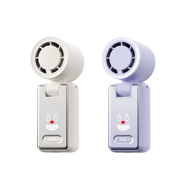 Mini Handheld Fan with Ice Cooling Pad 2000mAh 6W USB Rechargeable Turbo Personal Fan Neck Desk Portable Cooler Fan
