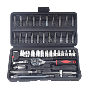 Juego de combinación de herramientas de enchufe de Metal de 46 piezas, accesorios completos, construcción, fácil de llevar, herramientas de excavadora, perforación de agujeros - Product Image 1