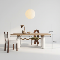 Ensemble de table à manger en bois massif de chêne moderne et tendance, mobilier de salle à manger pour restaurant, durable et écologique