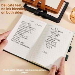 Hand-drawn Printed Imitation Leather <b>A5</b> Notebook with 100 Sheets for College Students and Business Office Meetings-Gift <b>Notepad</b> - Product Image 2