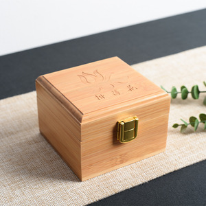 Boîte en bois de bambou avec gravure, boîte de rangement pour bijoux vintage, écologique, taille personnalisable - Product Image 1