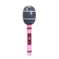 Microphone gonflable en PVC, pour fêtes sur le thème des concerts musicaux, décorations de scène et d'anniversaire, couleurs personnalisées disponibles