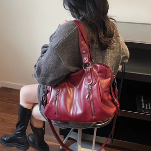 กระเป๋าสะพายไหล่ทรงโท้ทหนัง PU ขนาดใหญ่ ดีไซน์เรโทร คุณภาพสูง สำหรับผู้หญิง รุ่นแฟชั่นเข้าได้กับทุกชุด ยี่ห้อ Tanjing - Product Image 3