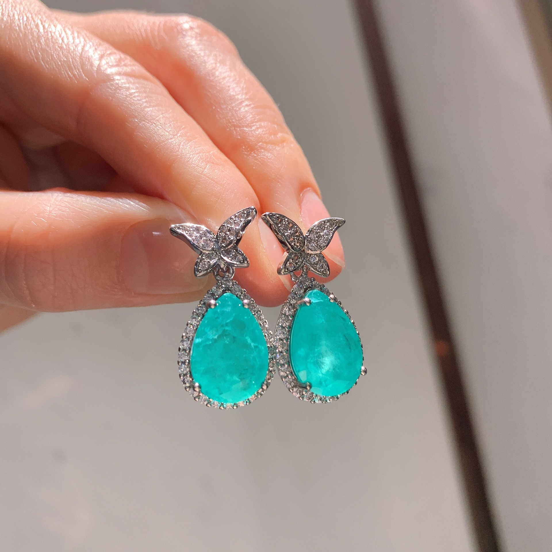 PA Green ear studs