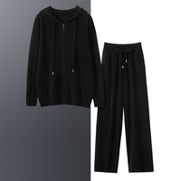 2025 haute qualité cachemire Cardigan ensembles hommes 2 pièces à manches longues plaine décontracté mode cachemire à capuche pantalon tricot pull costume