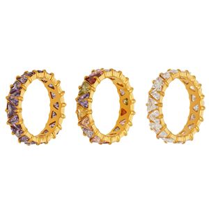 แหวนกันน้ำไม่หมอง 14k 18k ชุบทอง PVD แฟชั่น แหวนสแตนเลส 316L สำหรับผู้หญิง - Product Image 5