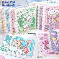 Carnet à spirale élégant, papeterie pour l'école primaire, cadeau de récompense, style dessin animé, à ouverture latérale, portable, petit format, avec logo