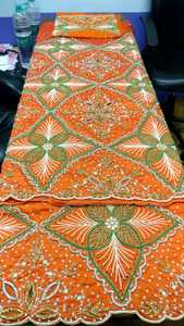 Tissu George indien fait main de haute qualité, brodé, multicolores, taille personnalisable pour robe de soirée de mariage pour femme - Product Image 2