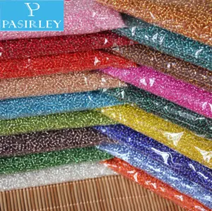 Pasirley Wholesale 2mm 3mm4mmシルバーライニングラウンドホールチェコガラスシードビーズバルクガラスビーズジュエリー作り用