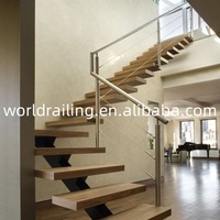 Escalier en L de conception moderne YL METAL avec garde-corps en verre ou en fil d'acier