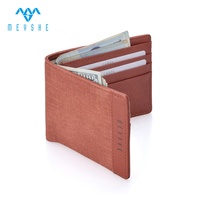 Dompet penyimpan kartu merek kulit asli dan kanvas Vintage kualitas tinggi mode kustom pabrik untuk pria