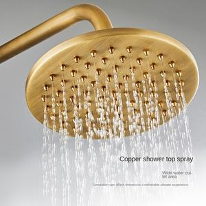 European-style Brass <strong>Bronze</strong> Finish <strong>Shower</strong> Set with Dual Handle Pause Jet Spray Patterns Lifting Sliding Rod Faucet for Bathroom - Product Image 2