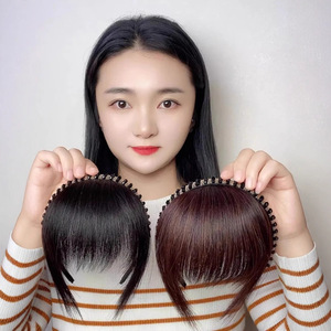 Peluca de cabello humano de marca nacional con flequillo lateral y diadema con diamantes de imitación para mujer, cómoda, sin clips - Product Image 3