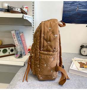 Mochila Escolar de Nailon con Lazo para Estudiantes de Secundaria y Universidad, Moderna, Unisex, de Gran Capacidad, Informal, para Uso Diario - Product Image 5