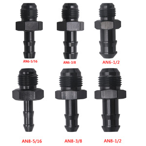 Conector de manguera para modificación de automóviles, adaptador de inserción de aleación de aluminio negro 6AN a 3/8 para actualización del sistema de combustible - Product Image 3