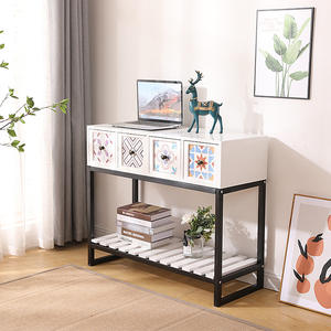 Gabinete de almacenamiento con base de madera y embellecedor de Metal dorado moderno, muebles de sala de estar para el hogar, aparador decorativo, Buffet para entrada u oficina - Product Image 4