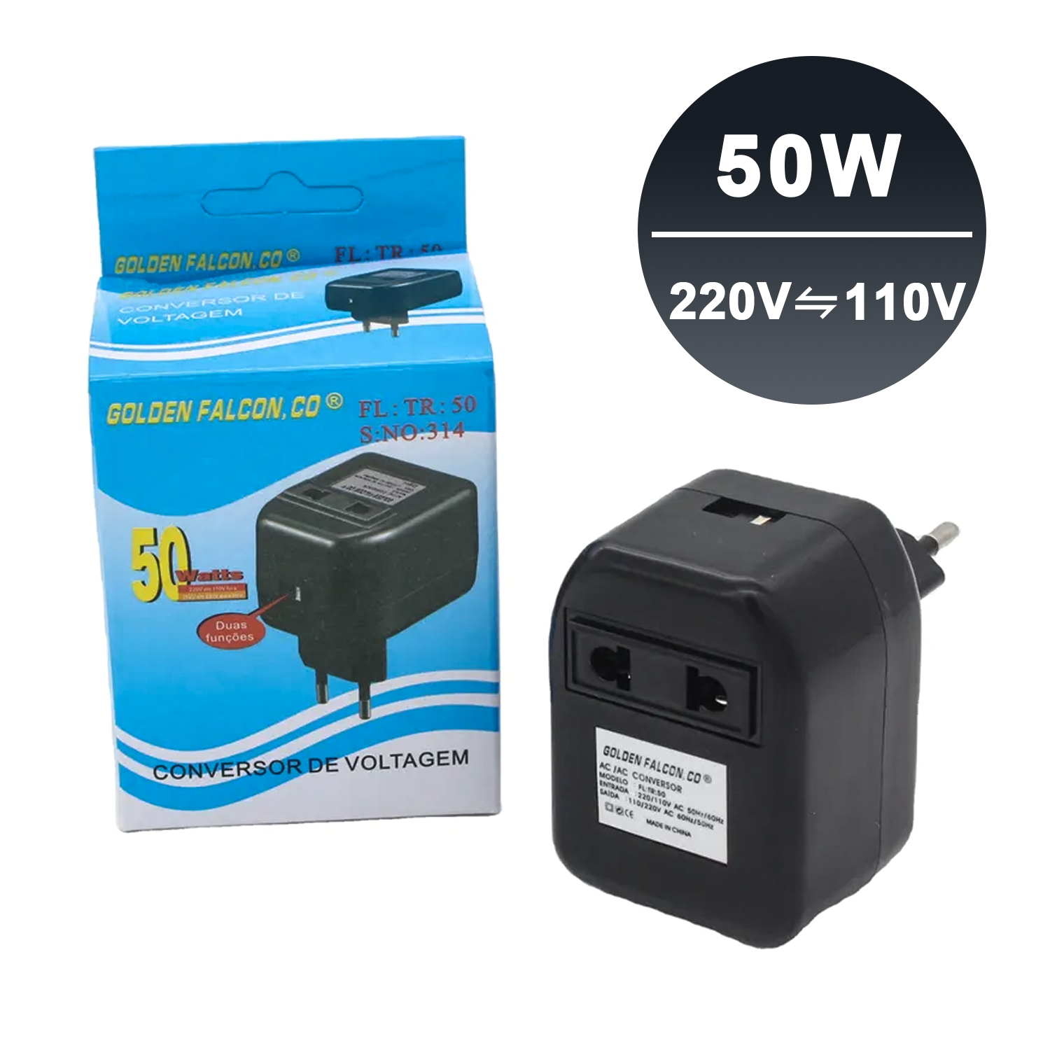 Понижающий преобразователь напряжения, 100 Вт, 110-220 В, 220-110 В, Белый Дорожный трансформатор