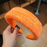 Nuevas Diademas de Cristal con Pedrería Brillante para Mujer, Diadema Ancha y Gruesa de Esponja
