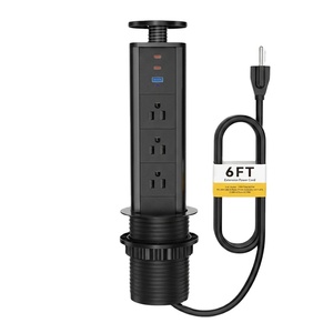 Torre de Enchufes Plegable con 3 <span class=keywords><strong>Tomas</strong></span> de Corriente CA, Puertos USB-C y Enchufe para Encimera de Cocina u Oficina - Product Image 1