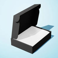 Boîte d'expédition en carton ondulé noir mat imprimé sur mesure avec logo personnalisé pour les petites entreprises