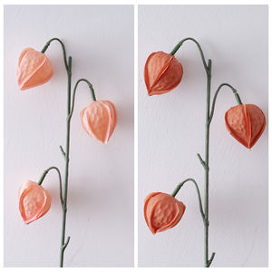 Fleurs artificielles CallaFloral de type Groundcherry à longue tige, rouge clair, pour décoration de mariage et de maison, branche unique YC1116 - Product Image 3