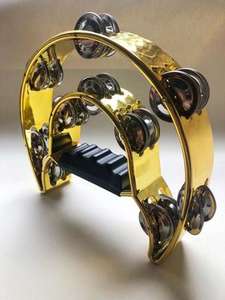 <span class=keywords><strong>Tambourin</strong></span> en plastique double couche <span class=keywords><strong>demi</strong></span>-<span class=keywords><strong>lune</strong></span> galvanoplastie personnalisé en gros pour le divertissement de mariage - Product Image 5