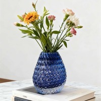 Vase hydroponique de luxe moderne en verre émaillé coloré, fait main, portable, pour la décoration intérieure du salon et du meuble TV