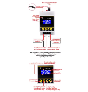 10a Lcd Rail Digitaal Display Thermostaat Temperatuur Vochtigheid Controller Met <span class=keywords><strong>Sensor</strong></span> Dual Channel Relay Module XY-DTH1 - Product Image 5