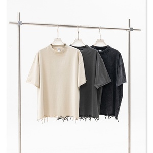 Camiseta de Manga Corta Personalizable de Verano, Estilo Europeo y Americano, 310G, Estilo Desgastado, Estilo Neutral, para Hombre - Product Image 1