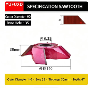 ใบมีดกัดงานไม้แบบแข็ง YUFU OEM สำหรับงานกัดแบบดั้งเดิม มุม 45 องศา สำหรับตัดแต่งขอบ ใบมีดกัด 4 ฟลุต 45 เฮลิกซ์ - Product Image 3