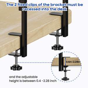 Étagère de bureau à deux niveaux à fixer sur le bureau, en <span class=keywords><strong>bois</strong></span>, pour le bureau, les accessoires de jeu, le rangement des livres sur le dessus et sous le bureau - Product Image 6