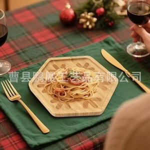 Pengzhan Wooden Serving <b>Tray</b> 30cm Decorative Food Plate For Dessert <b>Snack</b> Home Use - Product Image 2