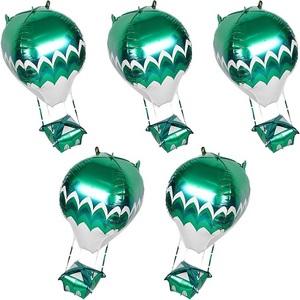 Metallic Green Hot Air <b>Balloon</b> Foil <b>Balloons</b>, Shiny Mylar <b>Balloons</b> for Baby Shower & Travel Party Supplies - Product Image 1