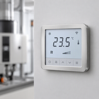 Cadre d'affichage LCD en alliage d'aluminium sur mesure, bordure brossée argentée de précision pour thermostat et régulateur de température