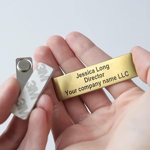 Tùy Chỉnh Tấm Thép Không Gỉ Trống Kim Loại Thăng Hoa Nam Châm Tên Nút Huy Hiệu Khắc Nhân Viên Từ Tên Huy Hiệu Chủ Sở Hữu - Product Image 6