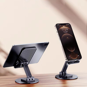 Opvouwbare, verbeterde aluminiumlegering, verstelbare hoogte, 360 graden draaibare mobiele telefoonhouder voor <span class=keywords><strong>iPhone</strong></span> voor op het bureau - Product Image 2