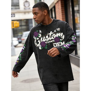 Sweat-shirt à col rond pour homme, coupe ample, de haute qualité, vert, poids lourd, 400 GSM, impression numérique, streetwear, OEM personnalisé - Product Image 2