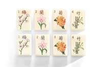 Mahjong Akrilik Amerika 160 Ubin Bergambar Ikan Anggrek Plum Klasik