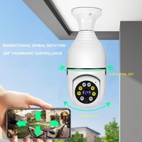 Caméra de surveillance à ampoule Vision nocturne Pleine couleur Suivi humain automatique Zoom Moniteur de sécurité intérieur Caméra Wifi