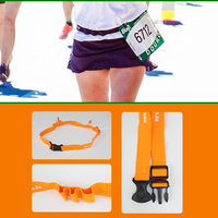 Ceinture de numéro de course personnalisée en polyester/nylon élastique pour marathon