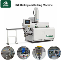 Machine de perçage et de fraisage CNC OUWO de nouvelle conception, profil en aluminium de 1200 mm, avec broche électrique, machine de fabrication de fenêtres en PVC
