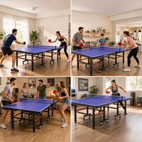 Table de tennis de table pliable de taille standard avec roues mobiles, table de ping-pong portable pour l'école, le club et les sports à domicile