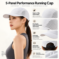 Casquette de course personnalisée à 5 panneaux, légère, respirante, en polyester perforé au laser, avec logo