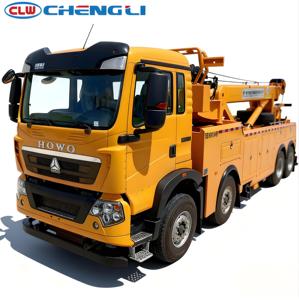 รถยกขนาดใหญ่พิเศษ Sinotruk HOWO 8x4 แบบปรับแต่งได้ พร้อมระบบเครนไฮดรอลิกเต็มรูปแบบ สำหรับกู้ภัยยานพาหนะในงานเหมือง - Product Image 1