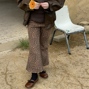 <span class=keywords><strong>Pantaloni</strong></span> Invernali Chengle25 <span class=keywords><strong>per</strong></span> Bambine, Stile Coreano, Spessi, con Stampa Leopardata, in Misto Cotone, <span class=keywords><strong>Eleganti</strong></span> a Vita Alta e Gamba Larga - Product Image 1