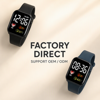 Jam Tangan Sport Mewah Kotak Logo Kustom 2026 untuk Wanita Pria Anak-anak, Jam Tangan Digital LED Elektronik, Fashion Kasual Simpel