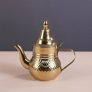 Bouilloire en acier inoxydable à motif marocain, infuseur en maille, non magnétique, design moderne et minimaliste, compatible gaz et <span class=keywords><strong>induction</strong></span> - Product Image 3
